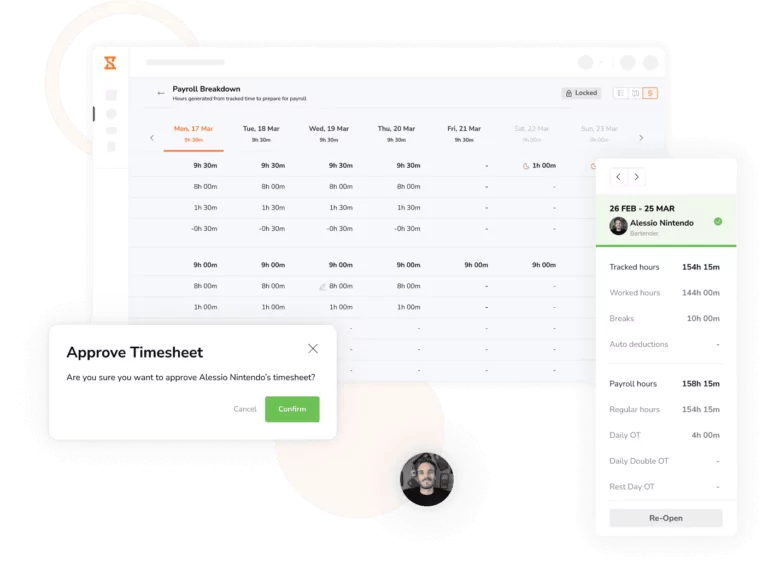 Approvazione dei timesheet.