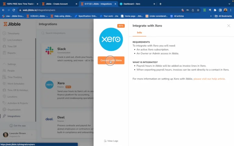Xero time tracking walkthrough tutorial screenshot
