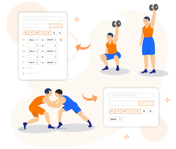 Establecer horarios de entrenamiento en la aplicación Jibble.