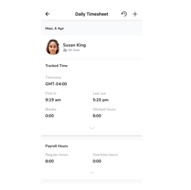 Timesheet direttamente nel tuo iPhone.