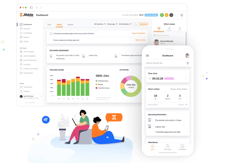 Software di time tracking completo di Jibble per imprese.