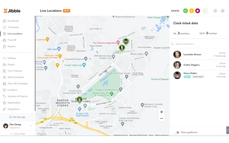 Live location tracking screenshot