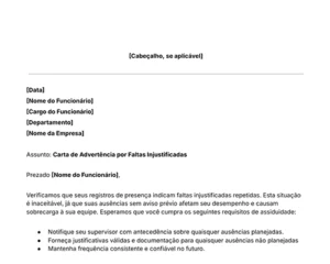 ícone carta de advertência por faltas injustificadas