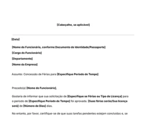 ícone modelo de carta de concessão de férias e licenças