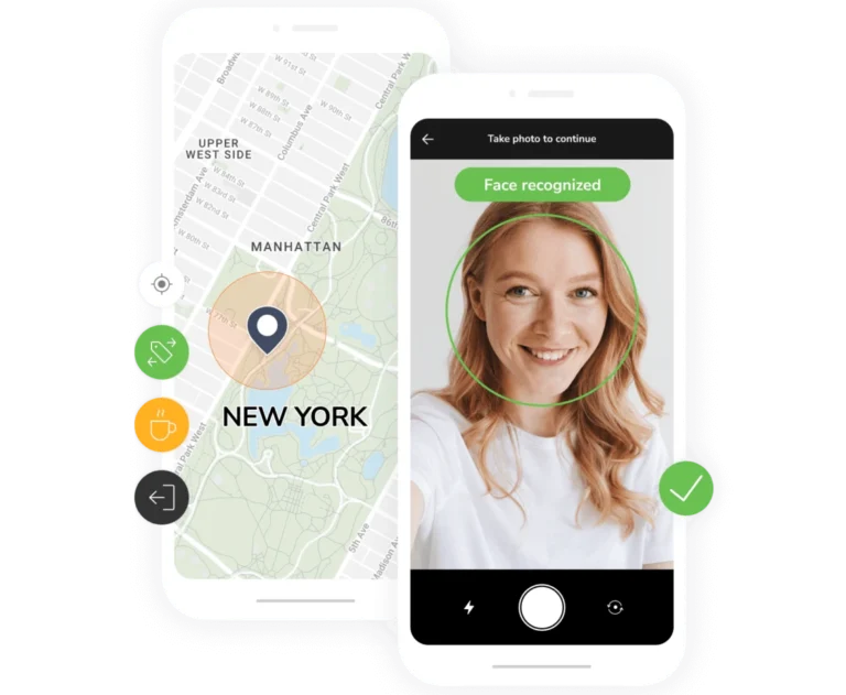 Gesichtserkennung und GPS-Tracking auf einem Mobiltelefon
