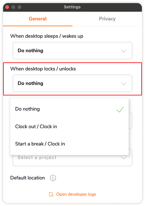 When Desktop locks settings