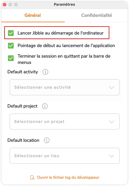 Lancer Jibble au démarrage de l'ordinateur