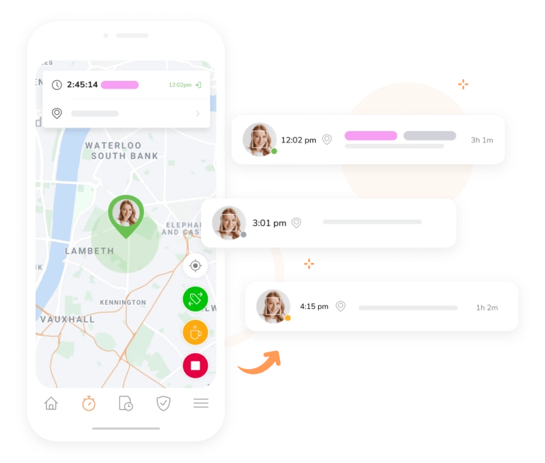 Log attendance entries with a location