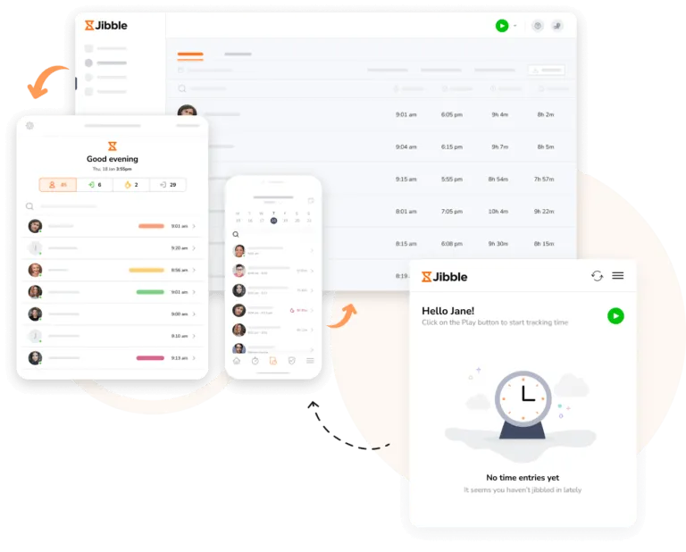 Software di rilevazione del tempo per tracciare le ore in modo flessibile da qualsiasi dispositivo.