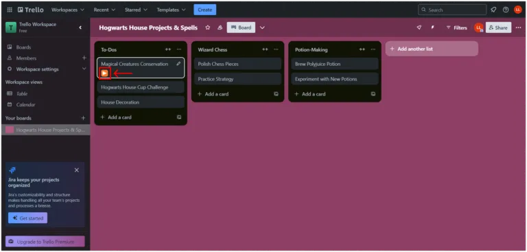 Tombol Jibble in di Trello