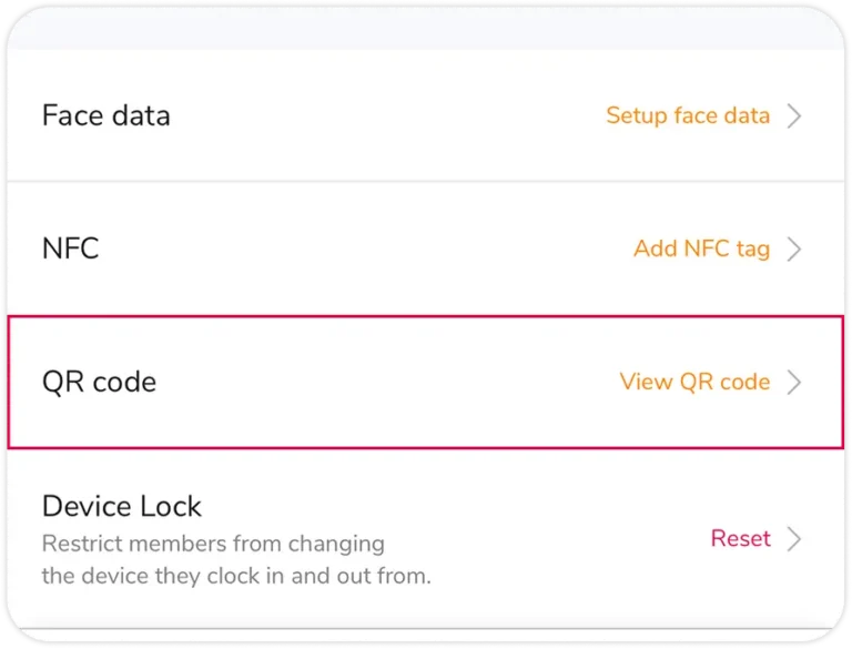 Mengakses kode QR di aplikasi ponsel Jibble