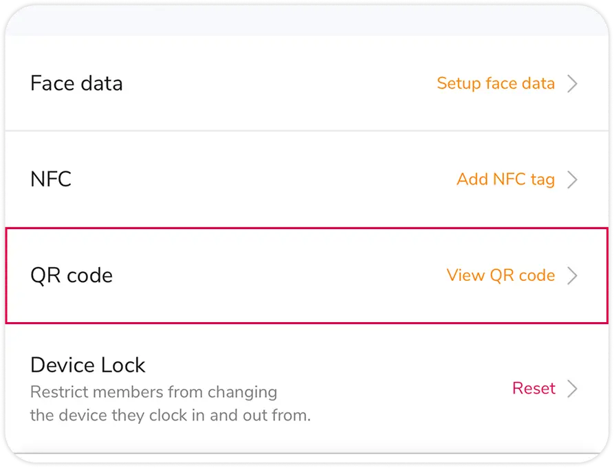 Accès au QR code depuis l'application mobile de Jibble