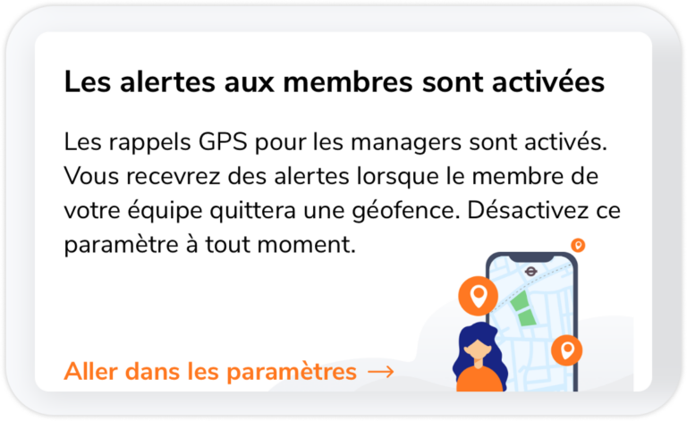 Widget d'alerte GPS pour les membres