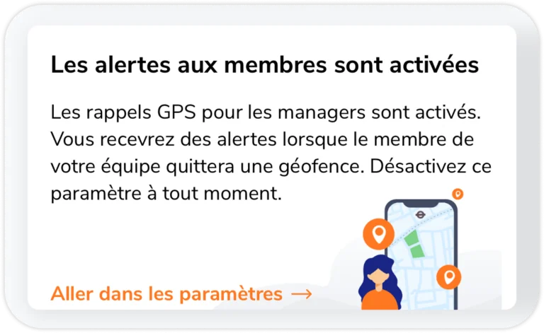 Widget d'alerte GPS pour les membres