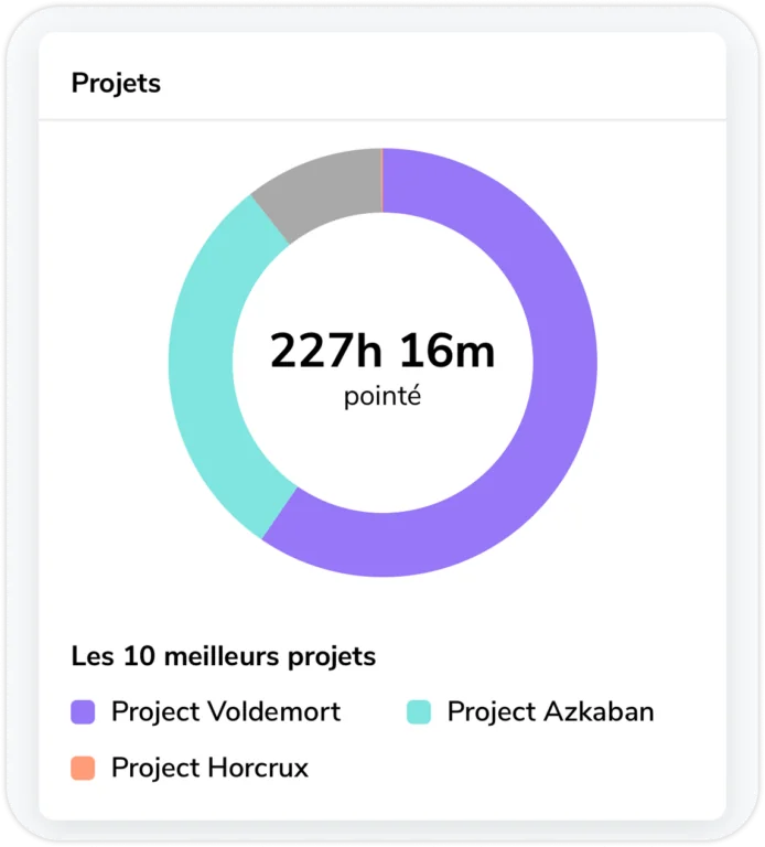 Widget des projets