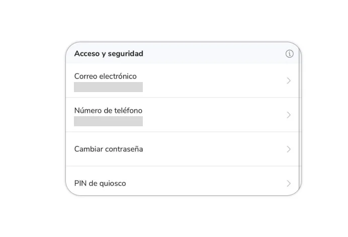 Member's access and security under account settings