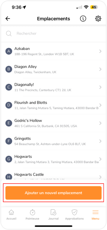 Add new location on mobile