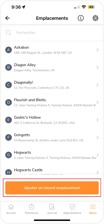 Add new location on mobile