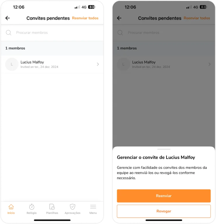 Resend or revoke pending member invites