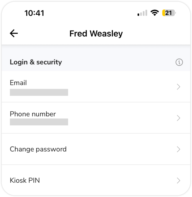 移动设备上的登录和安全