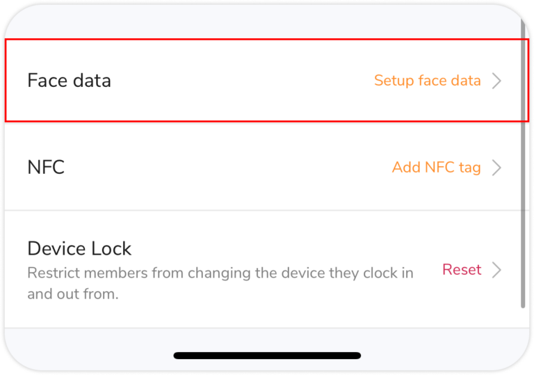移动设备上的人脸数据设置