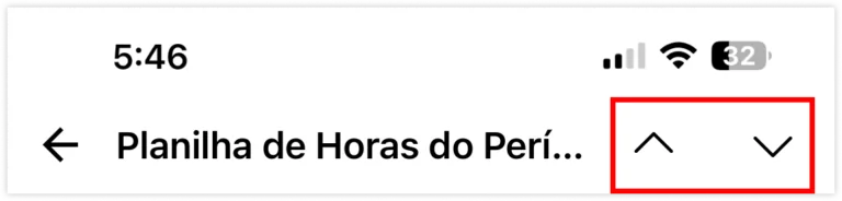 Setas no resumo do período de pagamento do membro