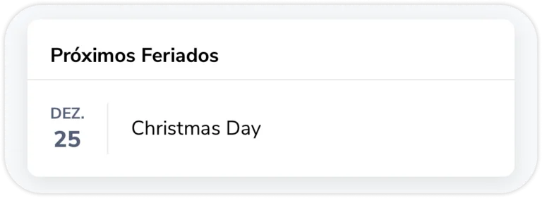 Widget de próximos feriados no celular