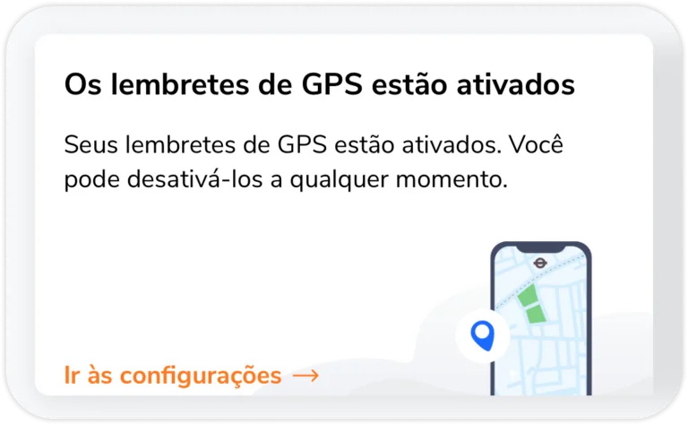 Widget de lembretes de GPS no celular