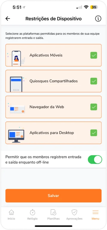 Restrições de dispositivo