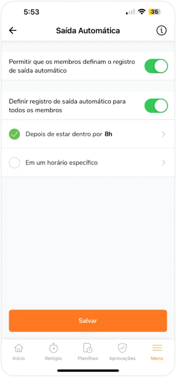 saída automática