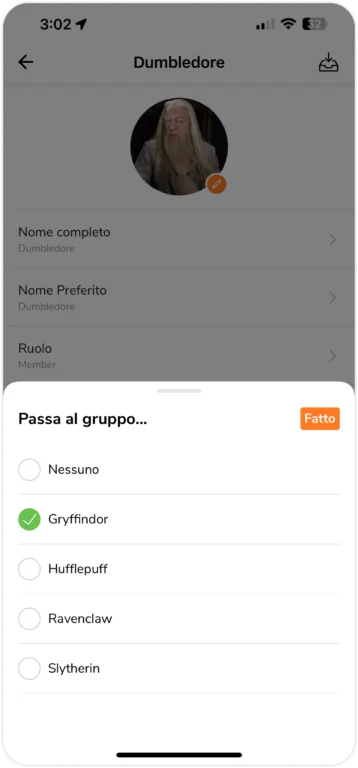 Add member to group from profile