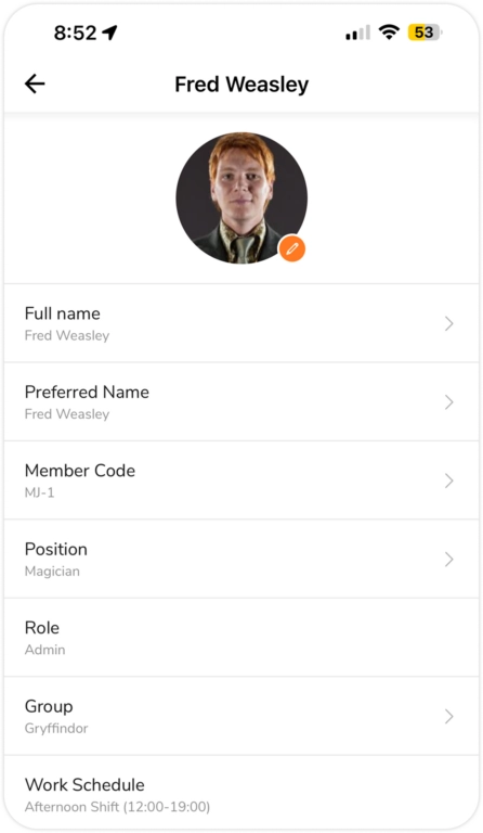 モバイルアカウント設定の仕事の情報
