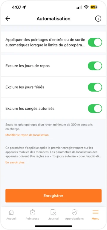 Automatisation du géorepérage sur mobile