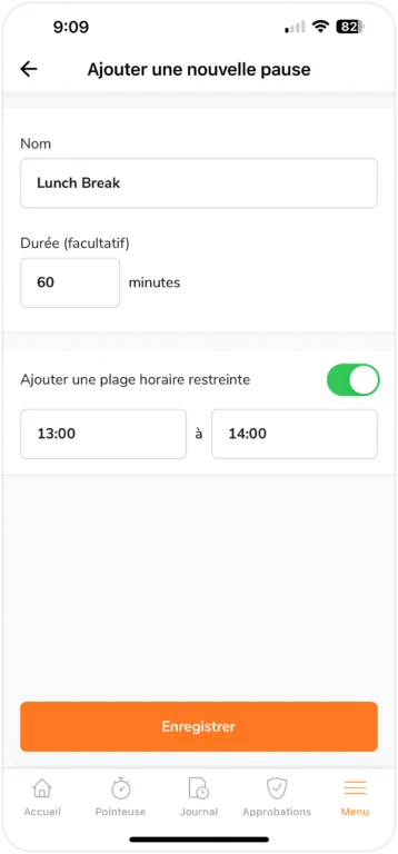 Créer une pause sur mobile