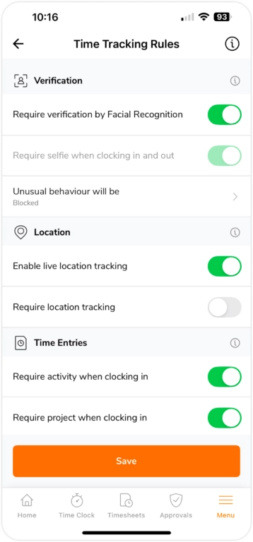 Regras personalizadas para controle de horas no celular