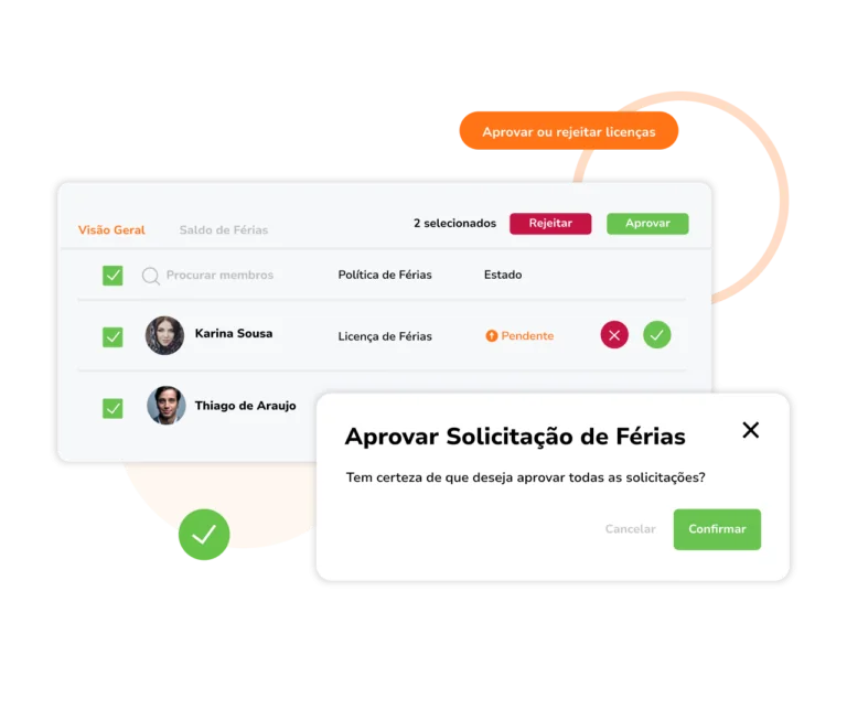Aprovando ou rejeitando folgas e licenças