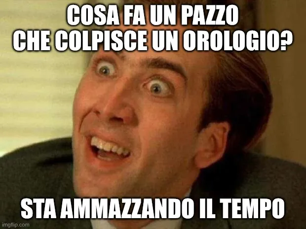 Meme pazzo che ammazza il tempo - Nicolas Cage