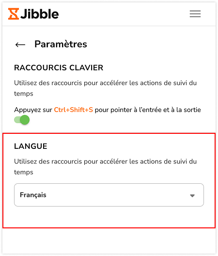 Sélecteur de langue pour l'extension Chrome