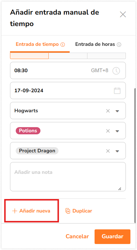 Add new button in the sidebar