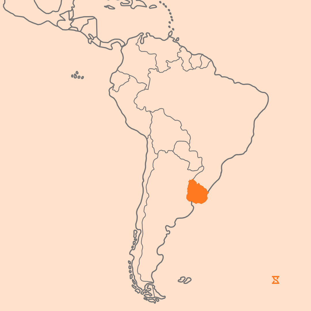 Mapa que acompaña al artículo sobre la legislación laboral en Uruguay