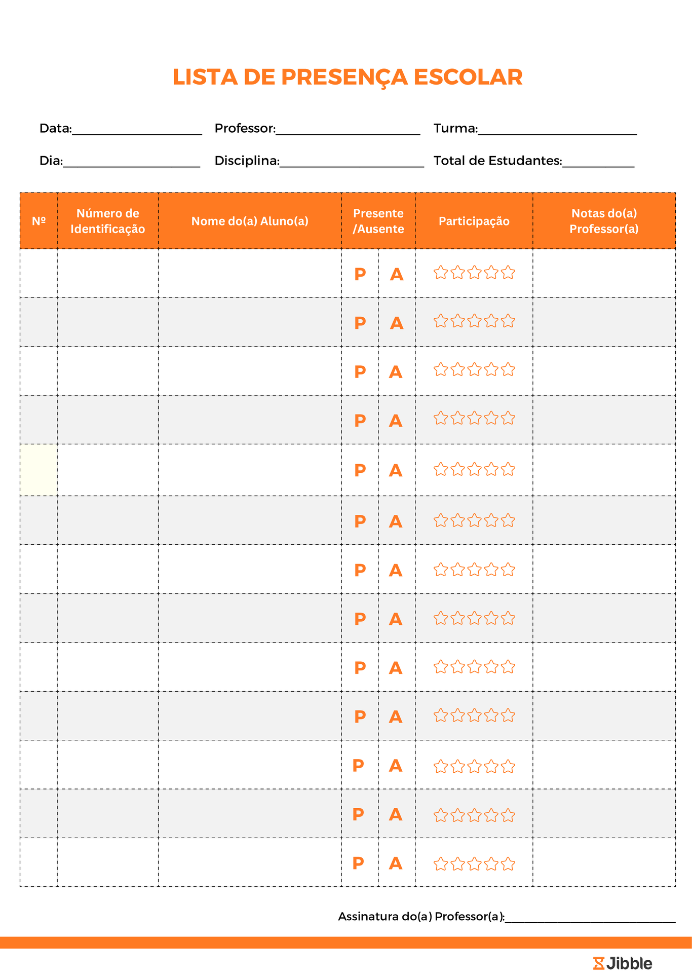 lista de presença escolar grátis jibble