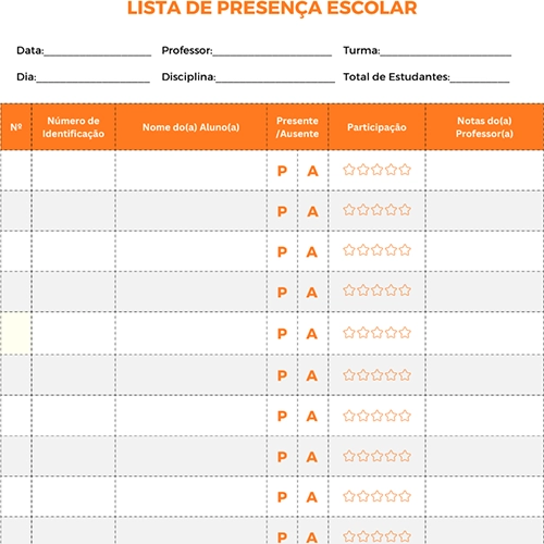 ícone lista presenca escolar