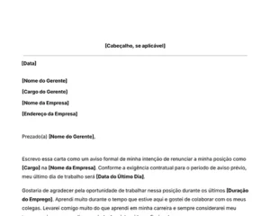 ícone modelo de carta de pedido de demissão de emprego