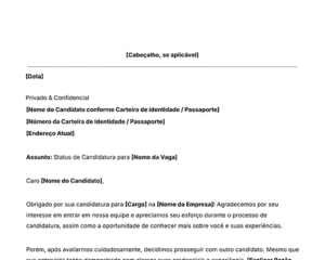 ícone modelo de carta de recusa de candidato a emprego