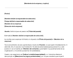 portada Plantilla de carta de solicitud de empleo