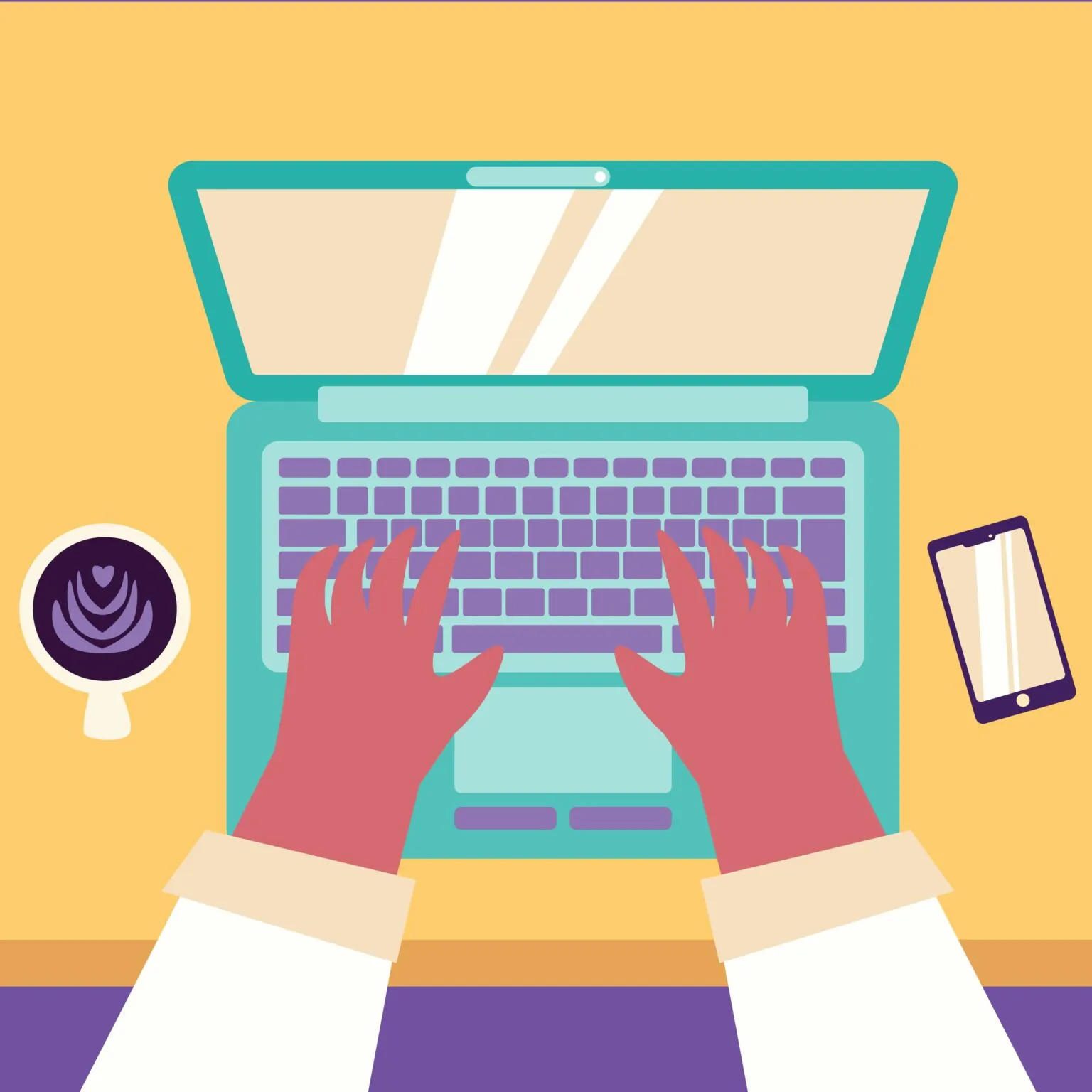 escribiendo en el ordenador portátil en el escritorio