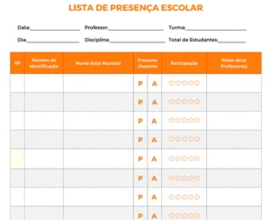Lista de Presença Escolar