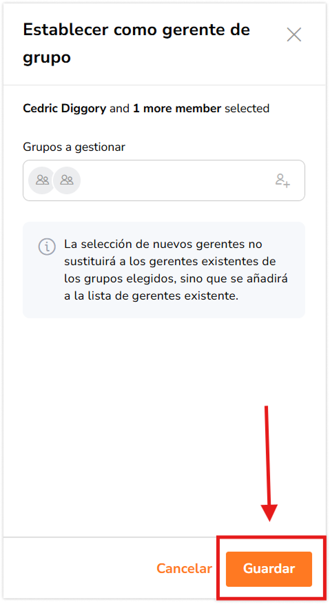 Save button to apply changes 