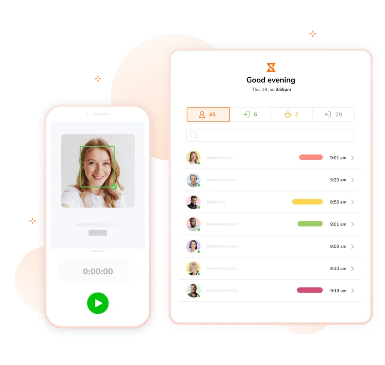 Tracking time on mobile and kiosk