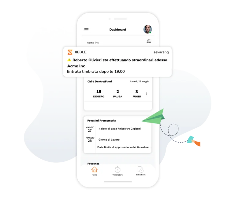 Notifiche push o via e-mail.